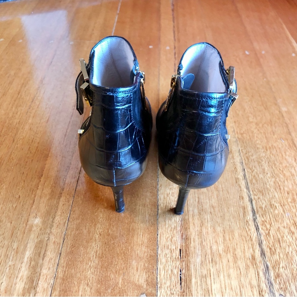 Mimco black suede and leather heeled ankle boots - Picture 5 of 8